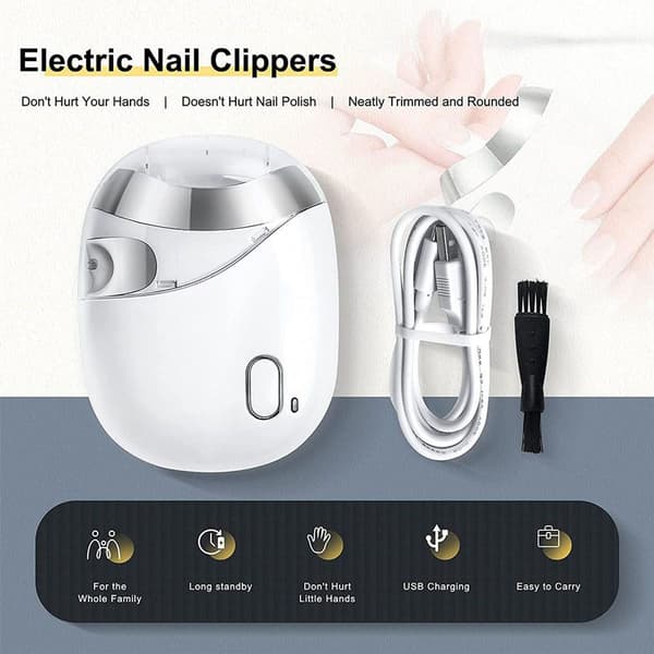 Elektrisk nagelklippare, säker och professionell vit KLB