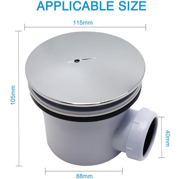 2PCS 71108102 ABS Dome Extra-Flat Duschavlopp, Vit KLB
