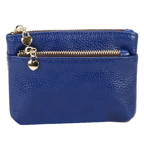 Plånbok dam kort liten plånbok mjukt läder driver blå