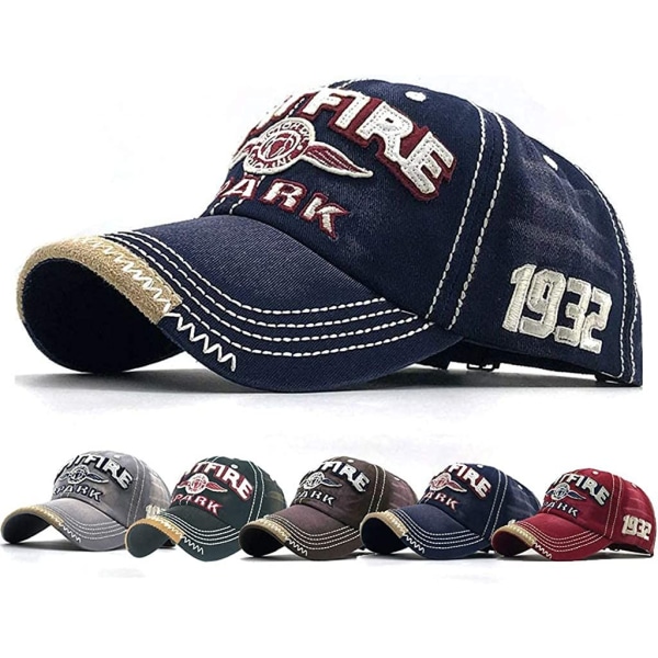 Vintage baseballcaps for menn Gnistbokstaver Cap Snapback Hip Hop Flat Cap Retro Hat Outdoor Sports Alfabet Broderi Cap F-