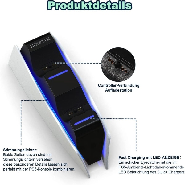 PS5-kontroll laddningsstation, PS5 DualSense-kontroll