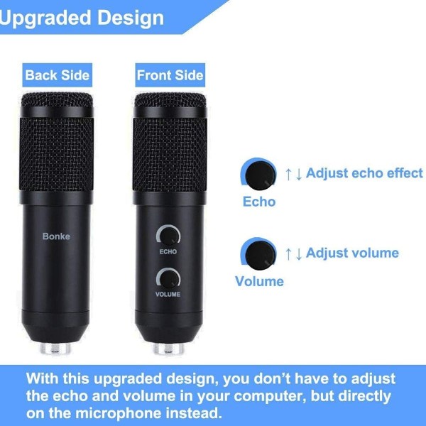 USB condenser computer microphone, very suitable for games, live karaoke, plug KLB