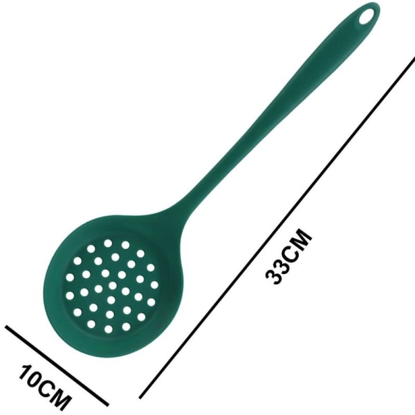 Kitchen Tools Silicone Strainer for Hot Pots, Soup Slag, Dark Green