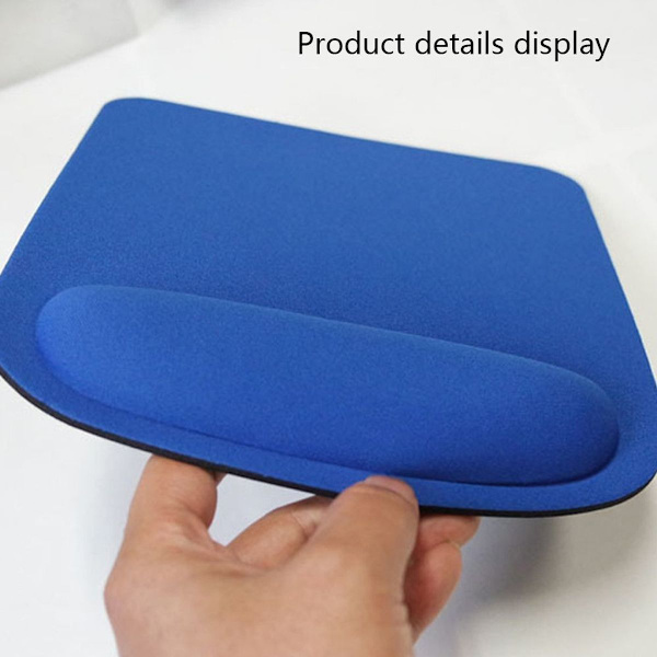 2 stk musematte med håndleddsstøtte ergonomisk smertelindring blå