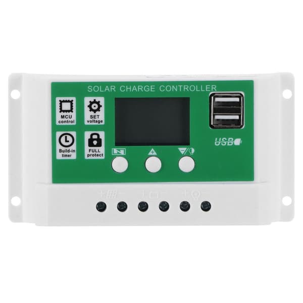 LCD Solcellsladdningsregulator Justerbar 10A 12V 24V PWM KLB