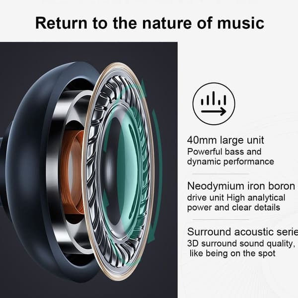Bluetooth-hovedtelefoner, foldbare, trådløse, HiFi-stereohøretelefoner, blå