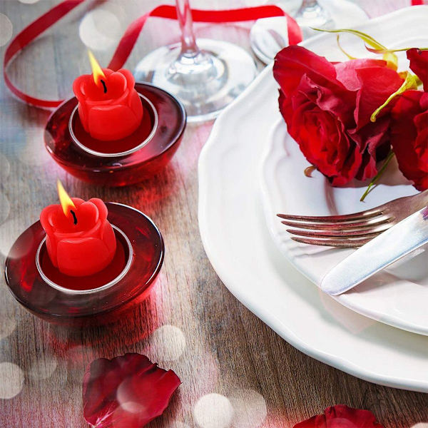 12 stk. Rose telys med håndlaget delikate blomsterlys fra KLB