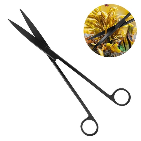 Akvarie Terrarium Sax Växt Sax, Rostfritt Stål Svart KLB