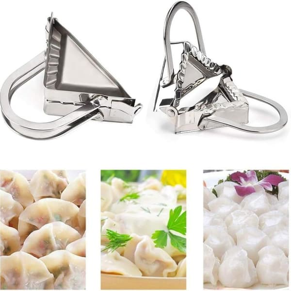 RoseFlower rustfritt stål ravioli dumplings maker sett, trekant dumplings maker ravioli