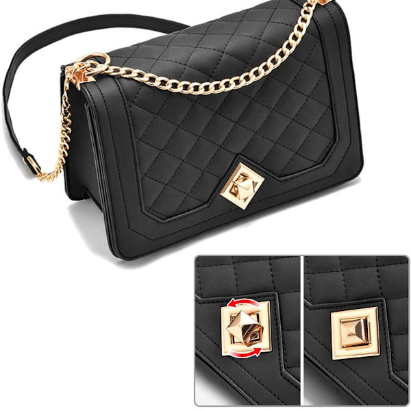 Dam axelväska, liten kedjeaxelremsväska crossbody väska, lingge
