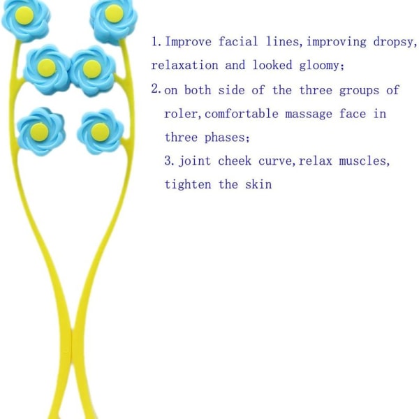 Ansiktsmassasjer, ansiktsmassasje, blomstermassasjerull for V blå