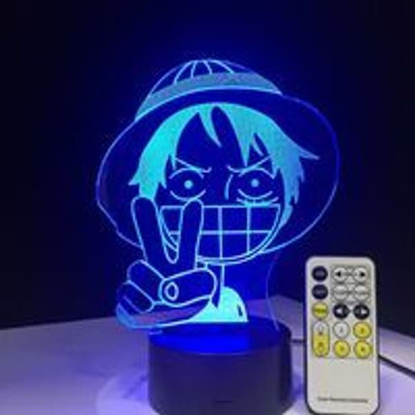 3D LED Touch Switch Natlampe One Piece Luffy Lampe KLB