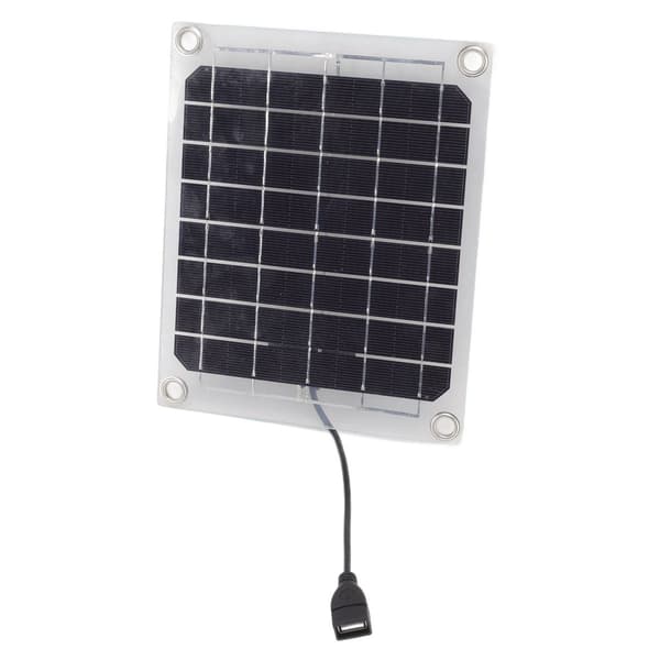 Solcellepanel 10W USB-utgang, transparent design, dobbeltsidig KLB