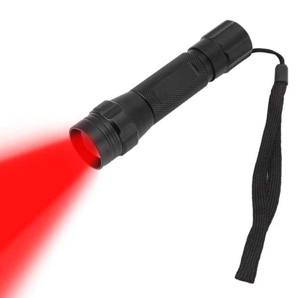 Röd LED-ficklampa Zoombar aluminiumlegering Bärbar Röd KLB