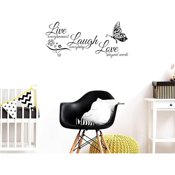 Vinylväggdekorationskonst Live Every Moment Laugh Every Day Love Beyond Words Väggdekor