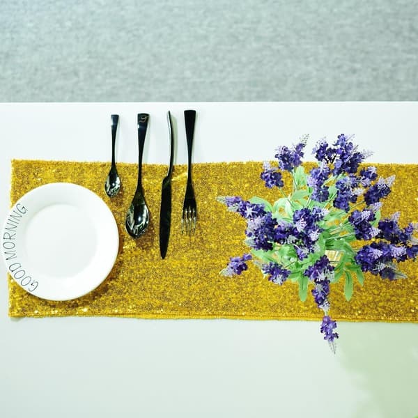 x 275cm Vakker Sparkle Party Stoff Sequin Bordløper Stoff KLB