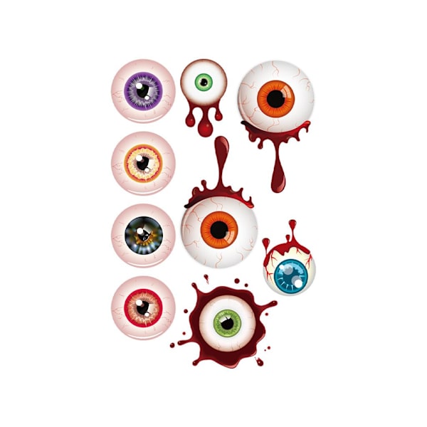 2 kpl Uusia Halloween-ikkunatarroja, suuret pelottavat demonitarrat Halloween-juhlan koristeluun, veriset kädet ja jalat DIY-tarrat lasille perhekouluun (M)