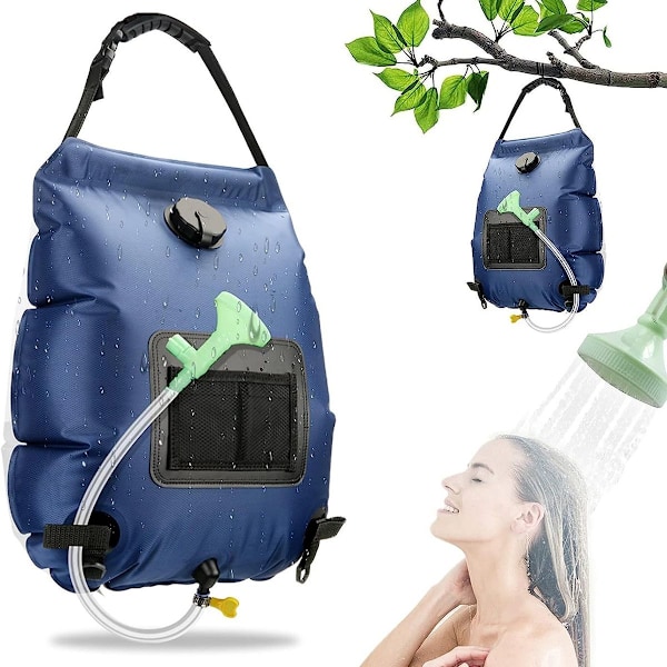 Solarduschpåse Camping Bärbar Duschvärmare Camping Duschpåse 5 Gallon/20L h KLB