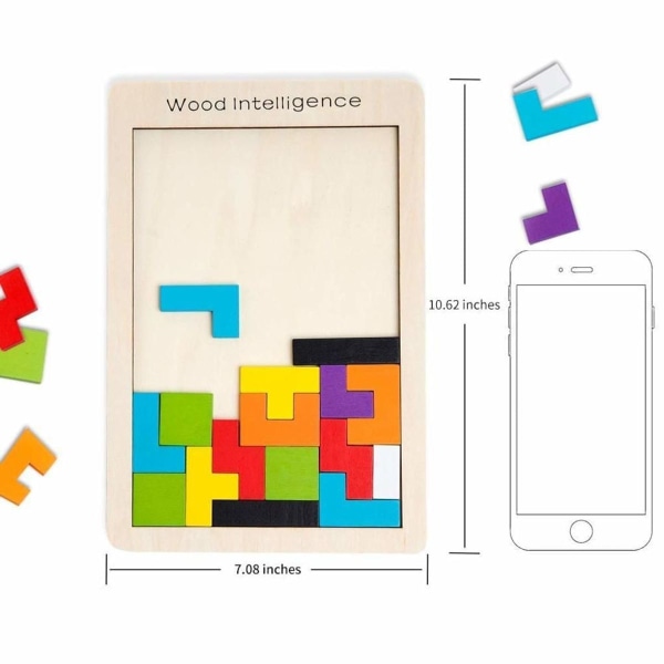 Tetris Tangram Treetre Puslespill Didaktiske Læringsspill Brikker Intelligens KLB