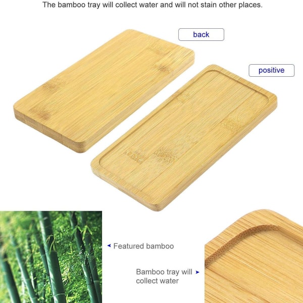 Rektangulär bambuunderlägg, bambu bricka, bambuplatta, växtunderlägg