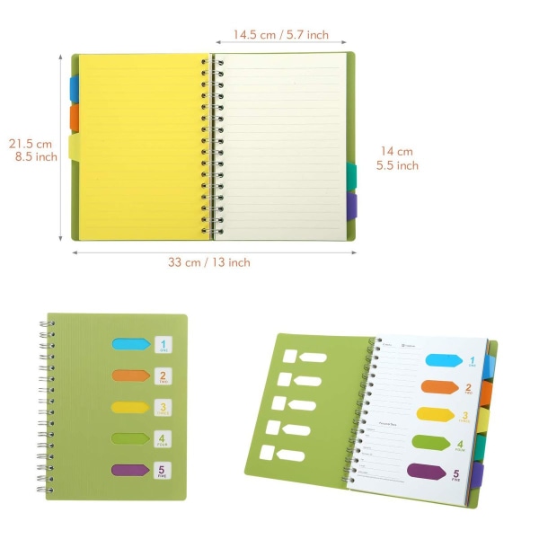 Notebook Index A5 ringpärm fodrad dagbok Anteckningsblock Spiral Notebook (240 KLB