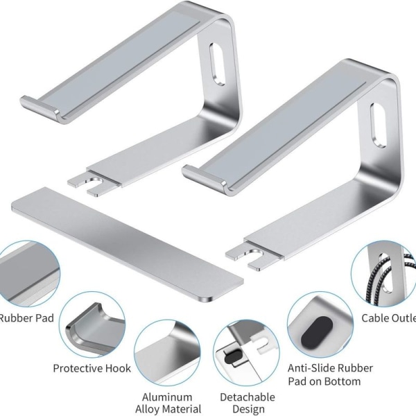 Laptopstativ, ventilerat aluminium laptopstativ, mer ergonomiskt