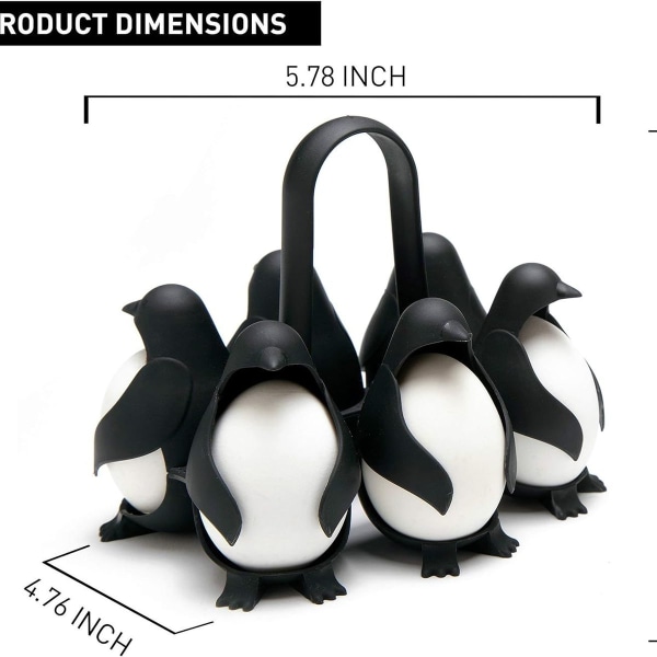 Tre-i-ett köksäggkokare 6 st. Äggförvaringsställ pingvin äggkokare KLB