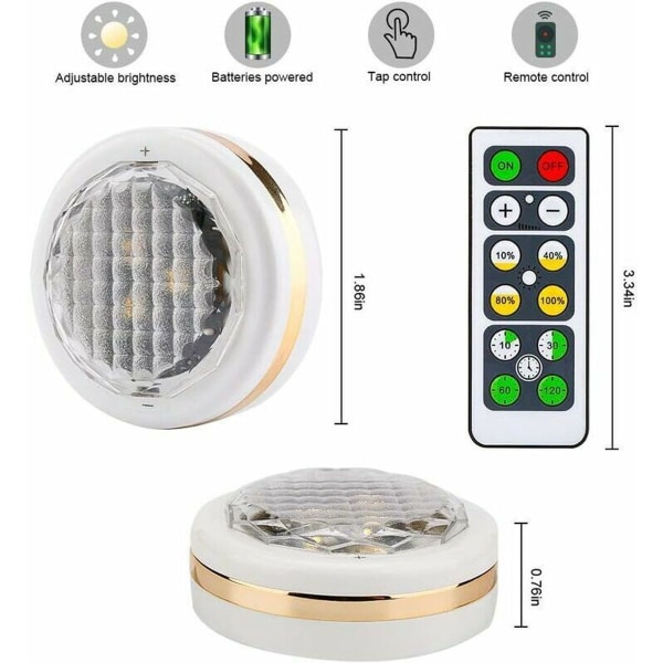 Sæt med 6 trådløse LED-lamper med fjernbetjening KLB