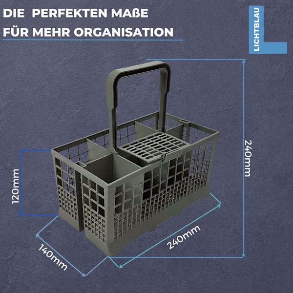 Universal bestikkurv som passer til mange oppvaskmaskiner dimensjoner: 240 x 140 mm -