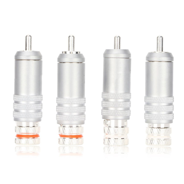 4 stk RCA-plugger sølvbelagt HiFi lodde RCA-plugger KLB