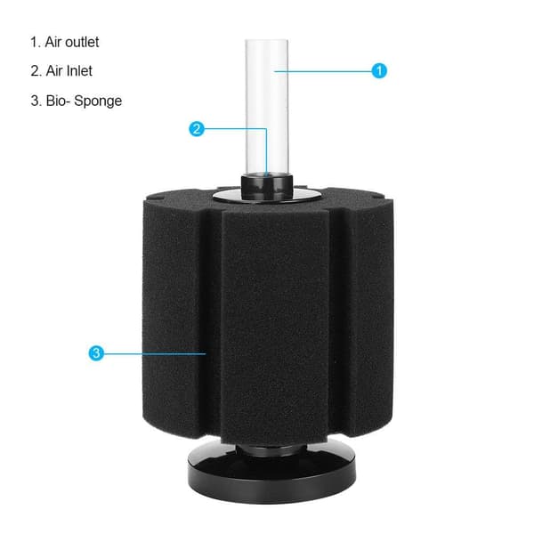 Akvarie Luftfilter, Svampefilter, Støjsvag, til Bettas Rejer, Fisketank
