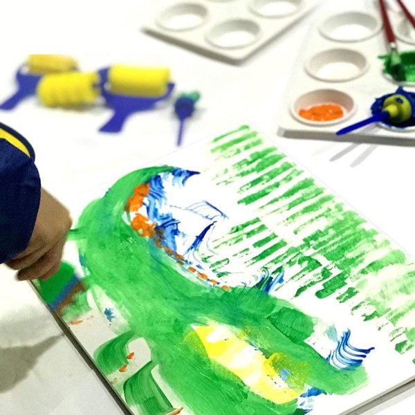 21st Kids Art Set Blomma svampborstar för att måla Roliga målarset KLB