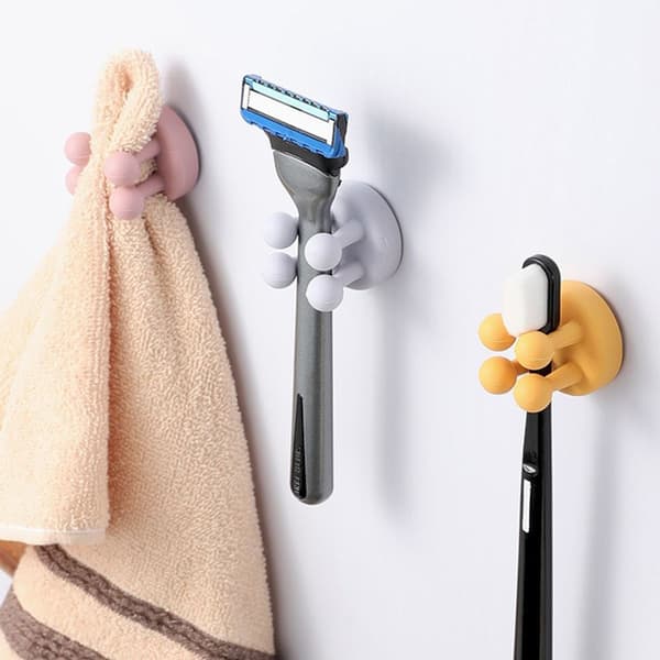 Klistremerker FUNNY HOOKS [4xPink + 2xFaust], barberbladholder dusj, KLB