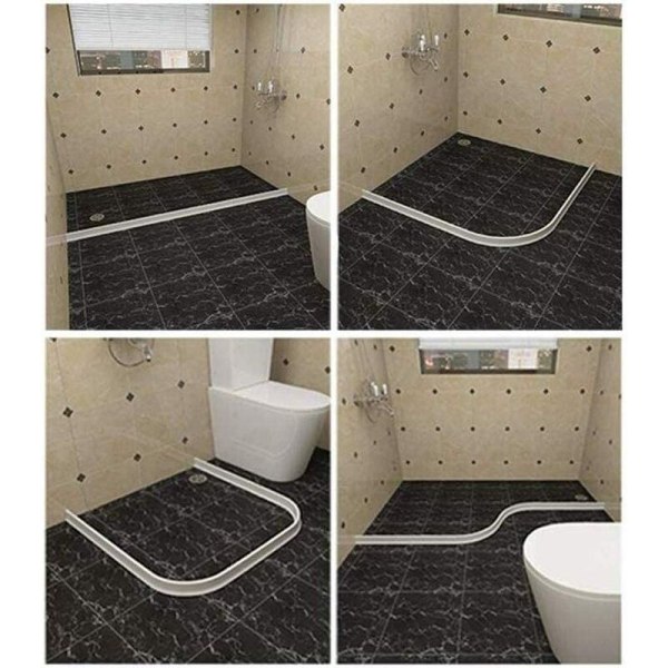 Foldbar dusjbarriere og oppbevaringssystem - 1 meter, hvit, vanntettingssystem