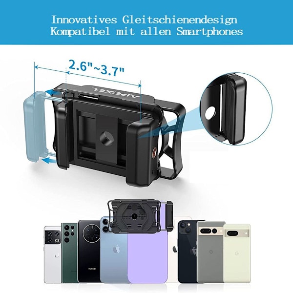 Universal spotting scope mobiltelefonadapter, kompatibel med kikkert KLB