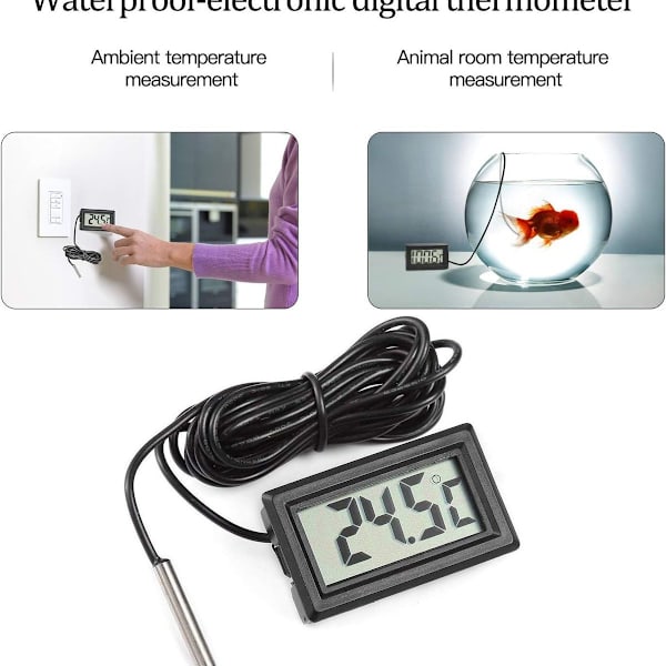 Sett med 3 LCD-akvarie-termometre Digital Digital Termometer KLB