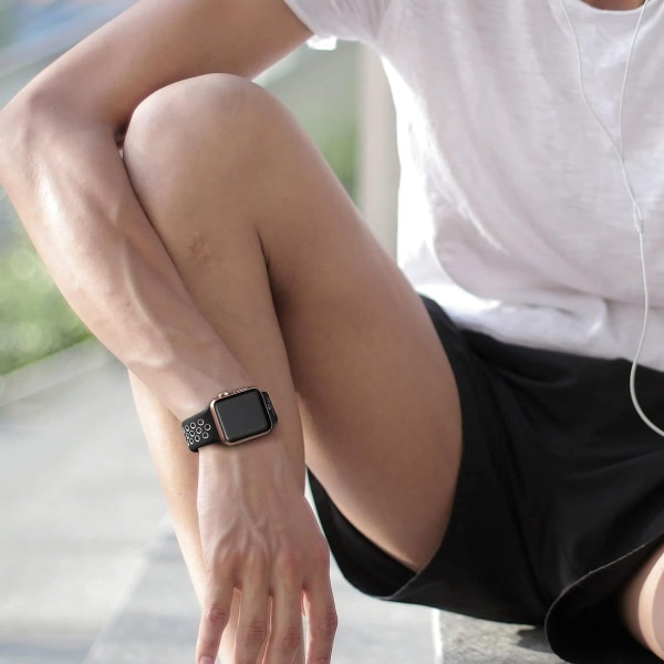 Sportsarmbånd kompatibel med Apple Watch-rem, pustende