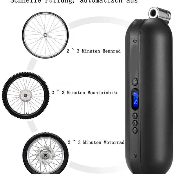 Elektrisk kompressor för luftpump I50PSI, bärbar cykelpump, minidäckpump KLB