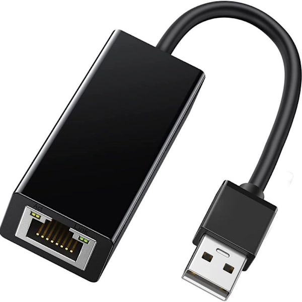 Ethernet-adapter USB 2.0 til 10 100 netværk RJ45 LAN kablet sort