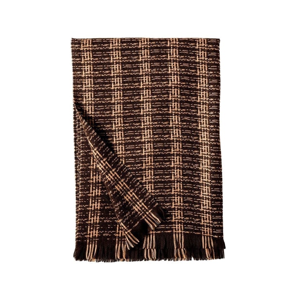 Skjerf for kvinner, rutete pleddskjerf, trendy rutete skjerf, oversized omslag, kaffe KLB