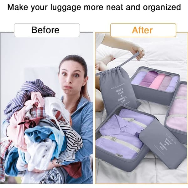 Packningskuber Resväskeorganisatör för Reseaccessoarer Off White