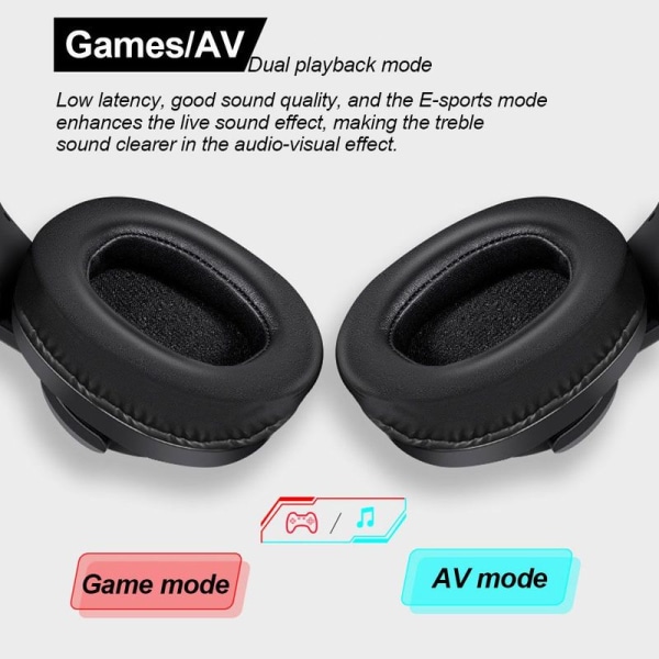 Gaming headset med mikrofon, Bluetooth gaming høretelefoner med