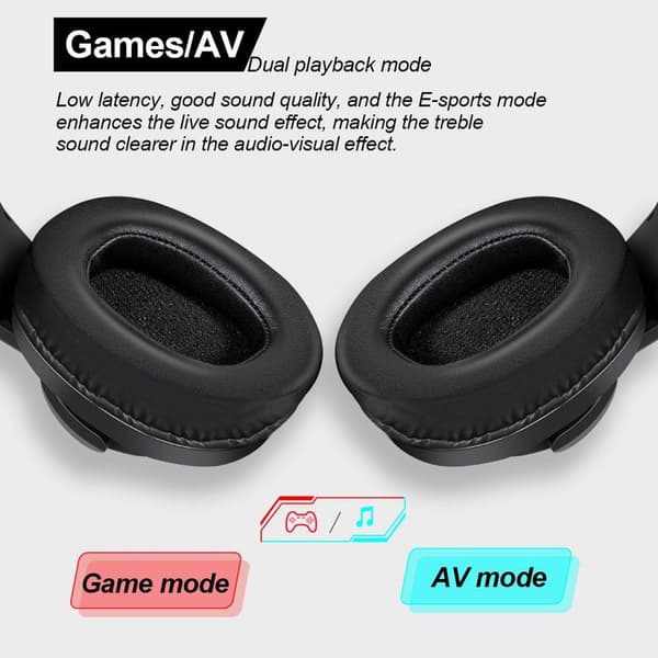 Gaming headset med mikrofon, Bluetooth gaming-hörlurar med