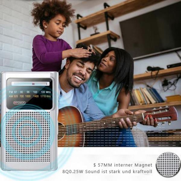 Tendak Mini Radio Batteridriven, FM/AM/FM Bärbar Radio med Inbyggd