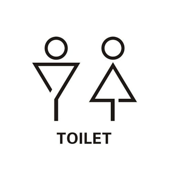 Personligt toilet skilt 19 x 14 cm - trekant - sort unisex