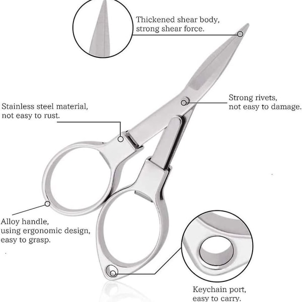 6 stk. folde saks bærbar rustfrit stål sikkerhedssaks