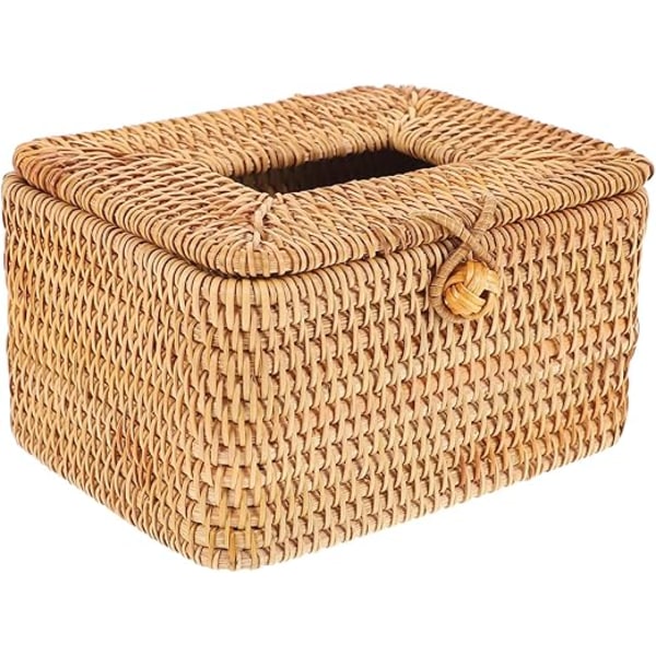 16 * 12 * 9cm rattan væv papirboks sæt rektangulær væv sæt vævet