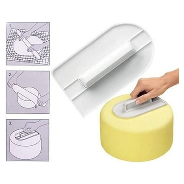 Piece Fondant Smoothing Tool Kakedekorering Smoother Polisher Hvit KLB