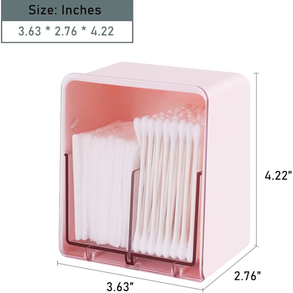 Bomuldskugleholder Bokse til Rose Bomuldskugler, Ekskl. Andre Genstande, Swabs, Rounds, Floss, Dispenser Container Box med 2 Rum, Organizer