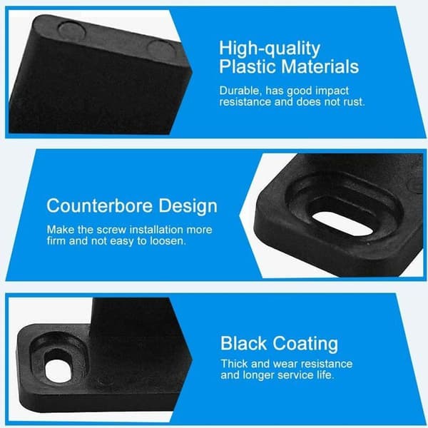 6 stk. Plast Skydedørsguide 45*20*24mm Gulv Skydedørsguide Multifun